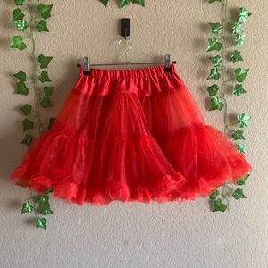Bright Red Sheer Halloween Costume Tutu Skirt